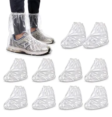 Schuhüberzieher wasserdicht 10 Paar transparent Überschuhe
