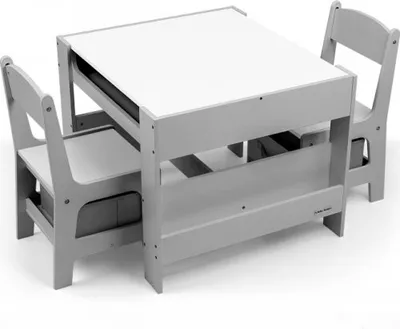 Productafbeelding van Meubelset Milly Mally - Tafel en twee stoelen, kleur: grijs (Sven)