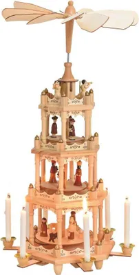 Image de Pyramide de Noël en bois Crèche 4 étages
