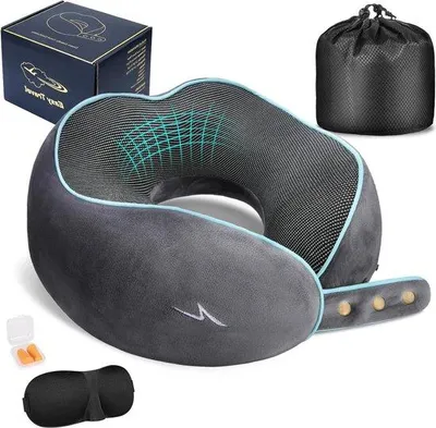 Produktbild von Famanu Nackenkissen Verstellbar - Ergonomisch, Tragbar, Grau