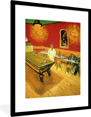 Produktbild von MuchoWow® MuchoWow® Gerahmtes Poster Das Nachtcafé - Vincent van Gogh 60x80 cm - Poster mit zchwarzem Bilderrahmen - Wohnzimmer - Dekorationen - Prämie