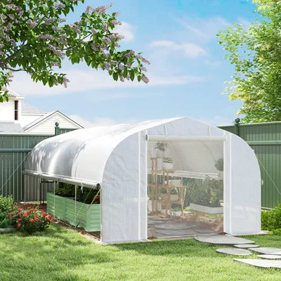 Image de Serre d'extérieur – Serre de jardin – Serre à légumes – Serre de culture – Serre – Dimensions : 6 x 3 x 2 mètres – Structure en acier galvanisé