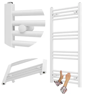 Obrázok produktu pre Granitan - Kúpeľňový radiátor - Rebríkový radiátor 50x100 cm - Radiátor biely - 385 W - BRENO