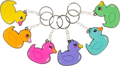 Produktbild von 12er Set Enten Schlüsselanhänger - ca. 5 cm