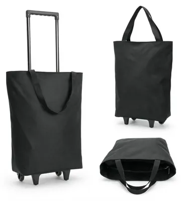 Zdjęcie produktu dla Wózek na zakupy 30x20x42 cm, składany, do zakupów, czarny