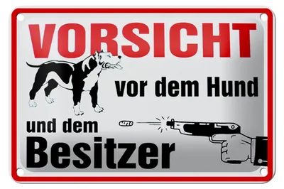 Produktbild von Blechschild Tiere 18x12cm Vorsicht vor Hund und Besitzer