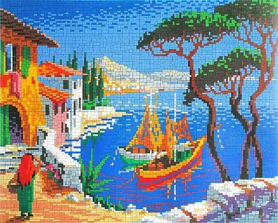 Produktbild von Stick it® Italienische Landschaft ca. 8.000 Teile mit XXL-Steckvorlage