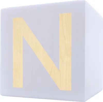 Produktbild von Holzbuchstabe Würfel, 5 x 5 cm, weiß, Buchstabe N
