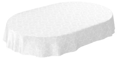 Obrázok produktu pre Ubrus 140 x 240 cm, biely, oválny, kvetinový vzor, pre záhradu