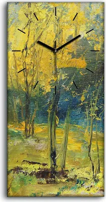 Produktbild von Wandkunst Leinwand Bild Uhr Geräuschlos 30x60 Malerei Abstrakte Wald Bäume Kunst - schwarze Hände