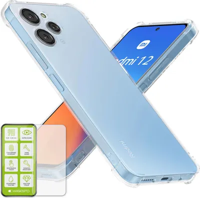 Immagine prodotto di Custodia in silicone antiurto per Xiaomi Redmi 12, custodia in vetro H9 per cellulare