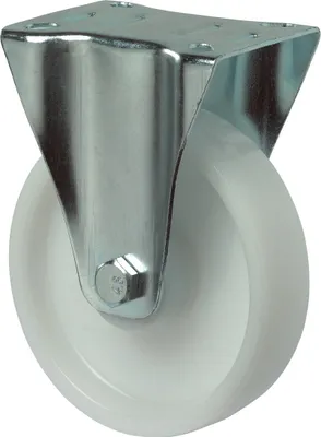 Produktbild von BS Rollen BS Transportrolle L410, Bockrolle, Rad-Ø 100 mm, Tragkr. 125 kg, Rollenlager, Lauffl. Kunststoff, Radk. Kunststoff