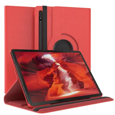 Produktbild von EAZY CASE - Tablet Hülle für Samsung Galaxy Tab S7 Schutzhülle, Tablet Case 360° drehbar in Rot