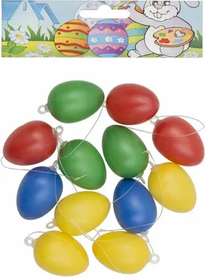 Produktbild von Iden Basic Kunststoffeier zum Aufhängen mehrfarbig 4cm 12 Stück