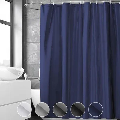 Productafbeelding van Douchegordijn 180 x 220 cm, schimmelwerend, wasbaar en waterafstotend - Donkerblauw