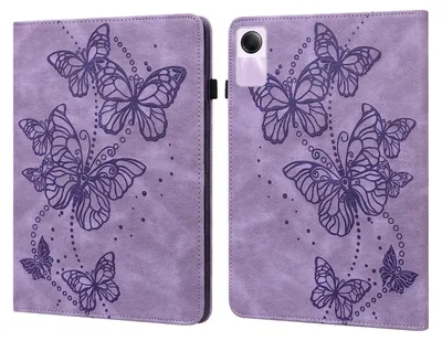 Immagine prodotto di Per Xiaomi Redmi Pad 2 / SE 11 pollici Butterfly Pattern 2 Custodia in Similcuoio Custodia Cover Viola