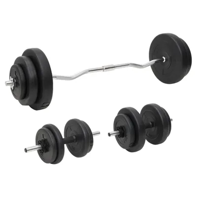 Produktbild von Cloris Designermöbel Langhantel und Kurzhantel mit Gewichten 60 kg 2024 Neu