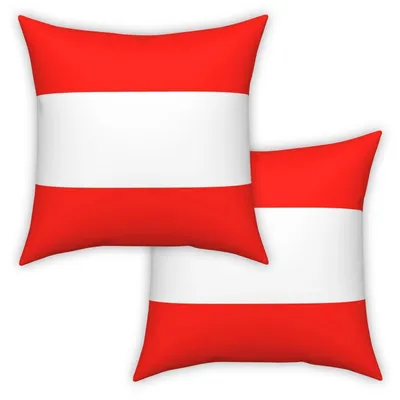 Immagine prodotto di Cuscini decorativi con la bandiera austriaca, 50x50 cm, set da 2, in poliestere vellutato