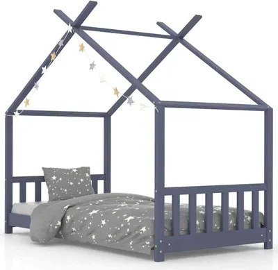 Obrázek produktu pro vidaXL Dětská postel Grey Solid Pine 70 x 140 cm