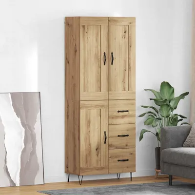 Immagine prodotto di vidaXL Credenza rovere artigianale 69,5 x 34 x 180 cm Materiale a base di legno