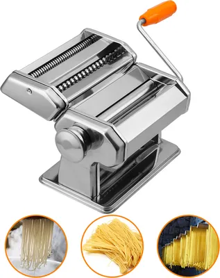 Produktbild von EINFEBEN Nudelmaschine, Edelstahl Pasta Maker, 7 Einstellbare Dicke, Pastamaschine mit 2 Schneiden, für Spaghetti Lasagne Nudeln