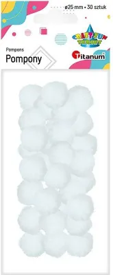 Produktbild von Weiße Pompons 25mm 30Stück Titanum