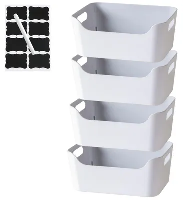 Imagen del producto de Solidchoice - Juego de 4 cajas de almacenamiento con asa, ideales para uso doméstico