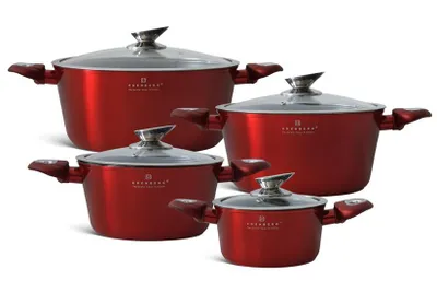 Produktbild von s 8-teiliges Pfannenset aus geschmiedetem Aluminium – Rot