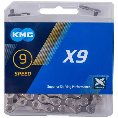 Produktbild von Kette KMC 9-fach X-9 114 Glieder 1/2x11/128" silber / grau