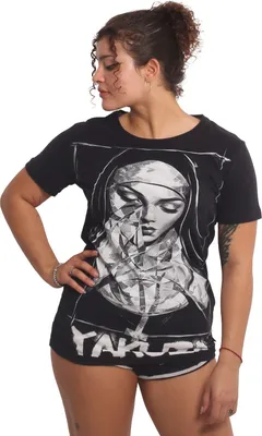 Immagine prodotto di Maglietta girocollo Yakuza Urban Nun Donna, Nero, XL