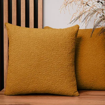 Obrázok produktu pre MG Design, dvojica vankúšových poťahov, 55 x 55 cm, farba: meď – so zipsom, jemne tkané s textúrou pripomínajúcou zamat, ľahké na údržbu