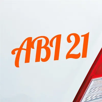 Produktbild von Auto Aufkleber ABI 21 Abitur 2021 19x7 cm Orange Sticker Heckscheibenaufkleber