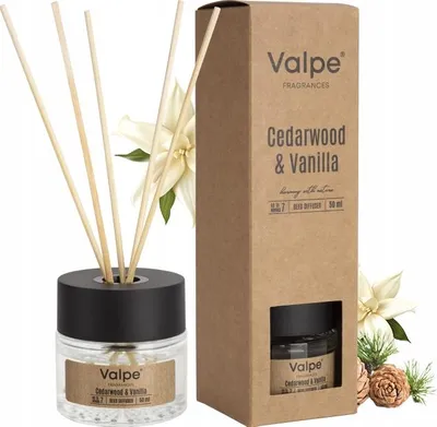 Immagine prodotto di VALPE Diffusore di aromi con bastoncini Legno di cedro - Vaniglia 50 ml dz50-81
