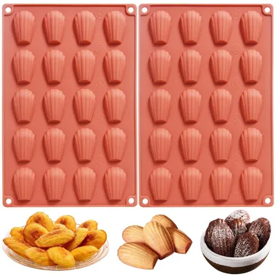 Obrázek produktu pro Silikonová forma na madeleiny, sada 2 kusů, 40 výlepků, mušlový tvar, s nepřilnavým povrchem