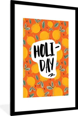 Produktbild von MuchoWow® Gerahmtes Poster Zitrone - Gelb - Sommer 60x90 cm - Poster mit Schwarzem Bilderrahmen Wandposter Rahmen Foto Bilder - Dekoration - Wandposter Wohnzimmer - Hochwertig