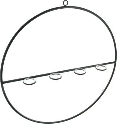 Produktbild von Wanddeko Väschen Metall schwarz Ø 40cm – Wandvase, Vasenset