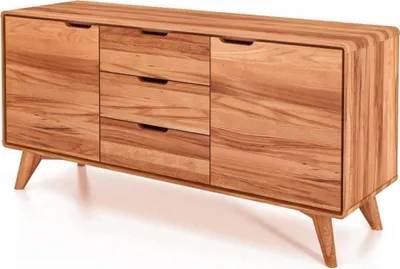 Produktbild von Kommode Gerg aus Kernbuche massiv 134x40x63 cm mit 2 Türen und 3 Schubladen