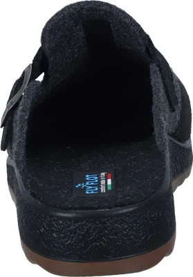 Produktbild von Fly Flot Herren Hausschuh Schnalle Pantoffel Filz Clog 220052, Größe:43 EU, Farbe:Schwarz