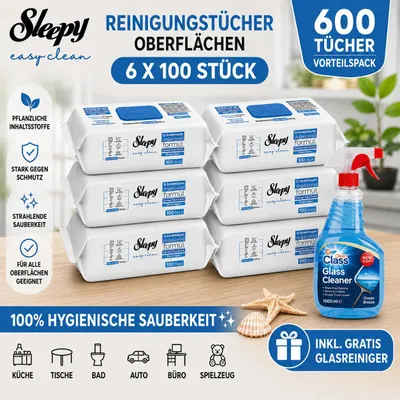 Immagine prodotto di Sleepy Oberflächenreinigungstücher Bleach Effect 6er + Reiniger
