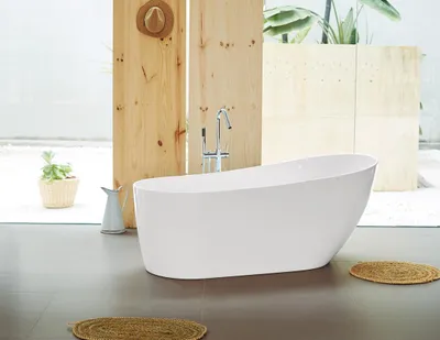 Produktbild von SANYCCES DALIA Freistehende Badewanne aus Acryl 180 cm x 80 cm x 71 cm h weiß glanz