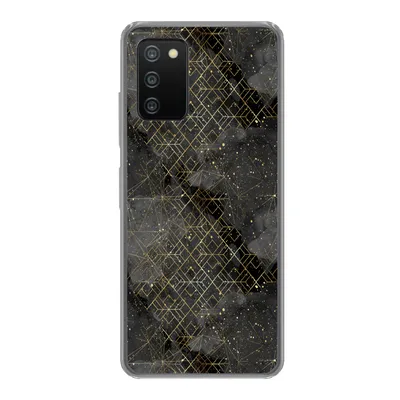 Produktbild von MuchoWow® Handyhülle Schutzhülle Hülle für Samsung Galaxy A03s Marmor - Schwarz - Gold - Geometrie Silikon Softcase Handy Hülle - Schutz
