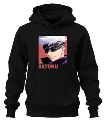 Produktbild von Satoru Gojo Jujutsu Kaisen Augenbinde Anime Ästhetik Fan Hoodie Kapuzenpullover, Schwarz, M