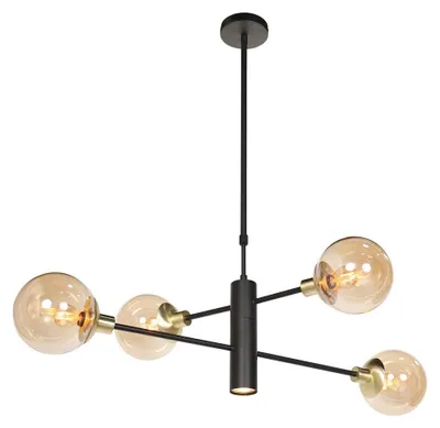 Produktbild von Deckenleuchte, LED-Spot Metall, Glas, Messing, L 105 cm