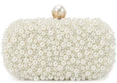 Produktbild von Weiss Perlen-Clutch für Frauen Abendtasche Hochzeitsschmuck Feier Clutch Tote Umhängetasche