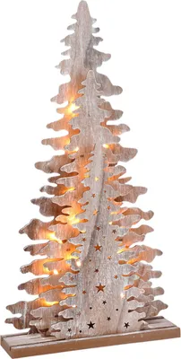 Produktbild von 1.07 LED Baum Silhouette 45,5 cm - Holzbaumgruppe naturfarben