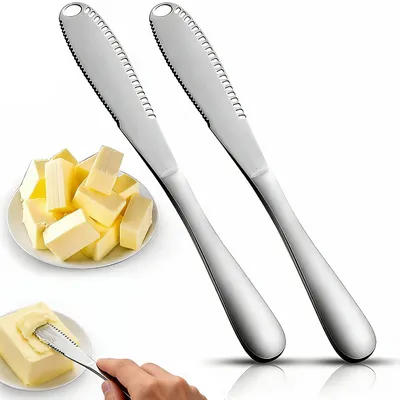 Butterstreicher 2er Set, 3-in-1, Edelstahl, Silber