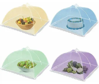Produktbild von Drehbarer, 4343 cm (16 Zoll) großer, zusammenklappbarer Lebensmittelschutz, Fliegengitter, Schirmzelt zum Schutz von Lebensmitteln in der Küche