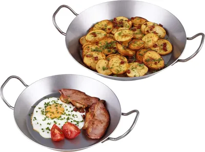 Zdjęcie produktu dla Zestaw patelni żeliwnych - 2-częściowy - Ø 24 i 28 cm - Srebrny - Żeliwo