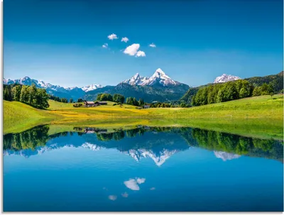 Produktbild von ARTland Glasbild Landschaft in den Alpen Größe: 60x45 cm