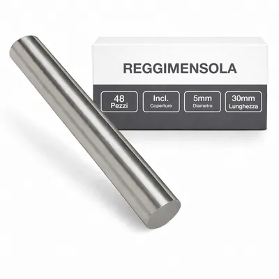 Immagine prodotto di K-Möbel Supporto per ripiani in vetro 5 mm x 30 mm con tappi di copertura -  Germany - Ripiano in vetro Supporto per ripiani 5 mm in acciaio inossidabile - Supporto per ripiani / Ripiano